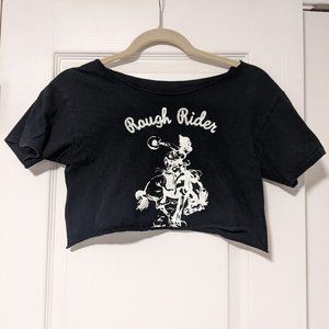 Cropped Brandy Melville Rough Rider Graphic Tee